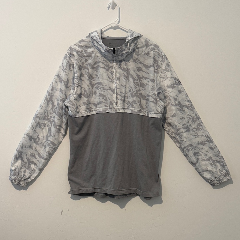 Under Armour Gray and White Lightweight Jacket Men size L - Picture 1 of 8